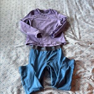 Purple Long Sleeve Top and Blue Pants Set